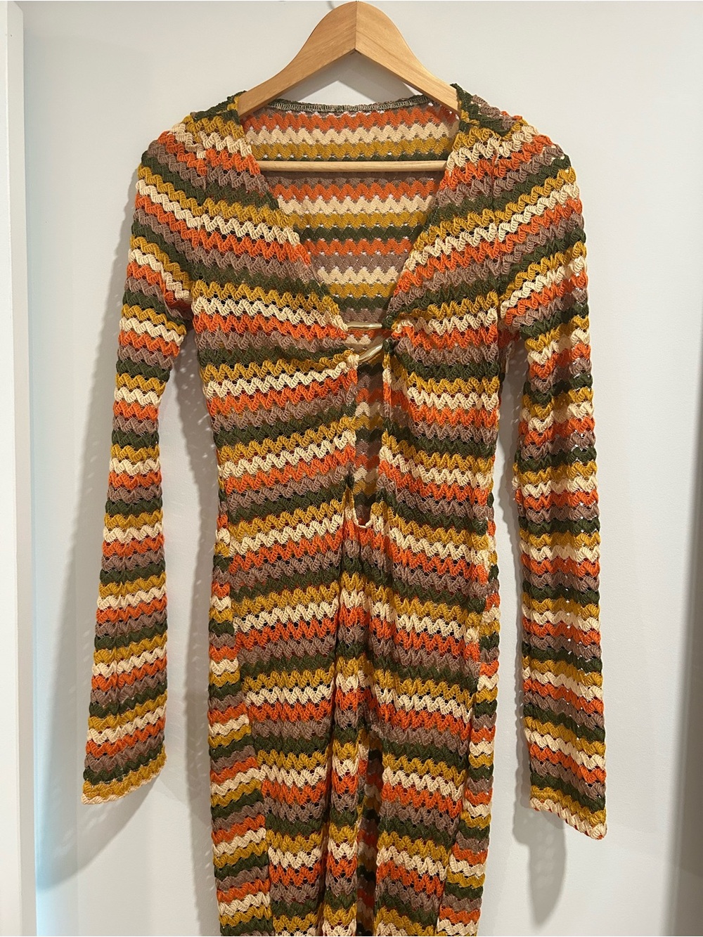 Long sleeve maxi cover-up dress
